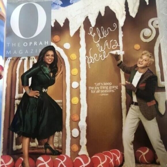 2009 O Magazine Ellen Degeneres & Oprah Winfrey Christmas Holiday December - Picture 6 of 10
